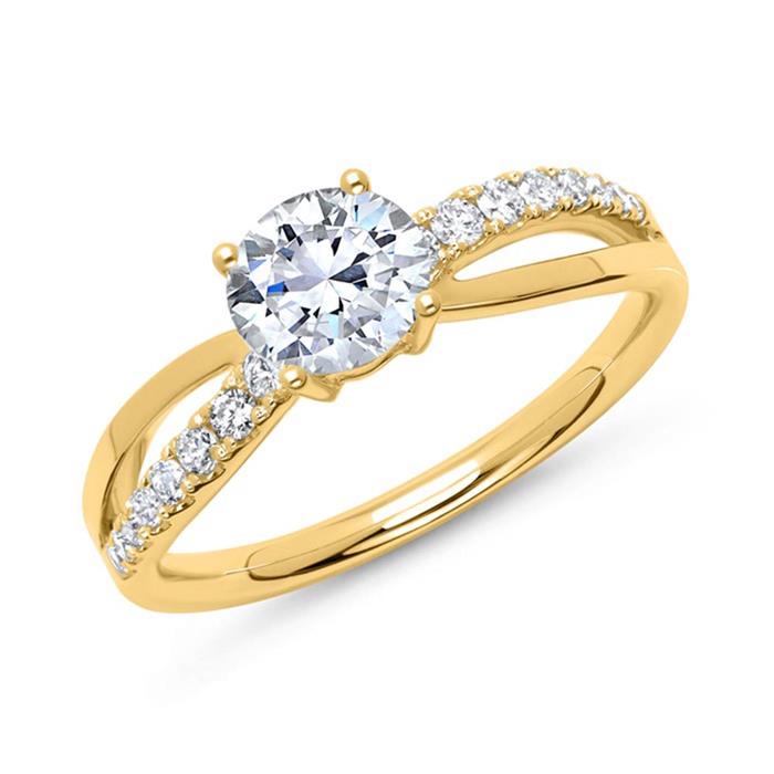 Ring 18ct gold with diamonds