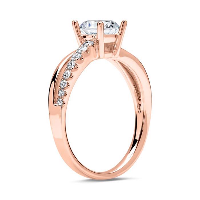 585er Roségold Ring mit Diamanten