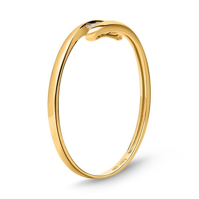Ring 585er Gelbgold 3 Diamanten 0,018 ct.