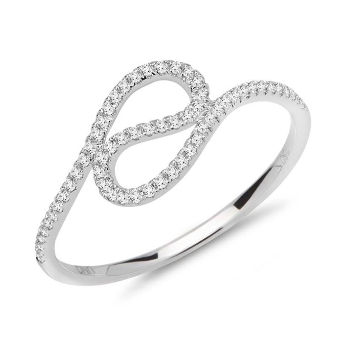 Ring 18ct white gold 59 diamonds 0,18ct