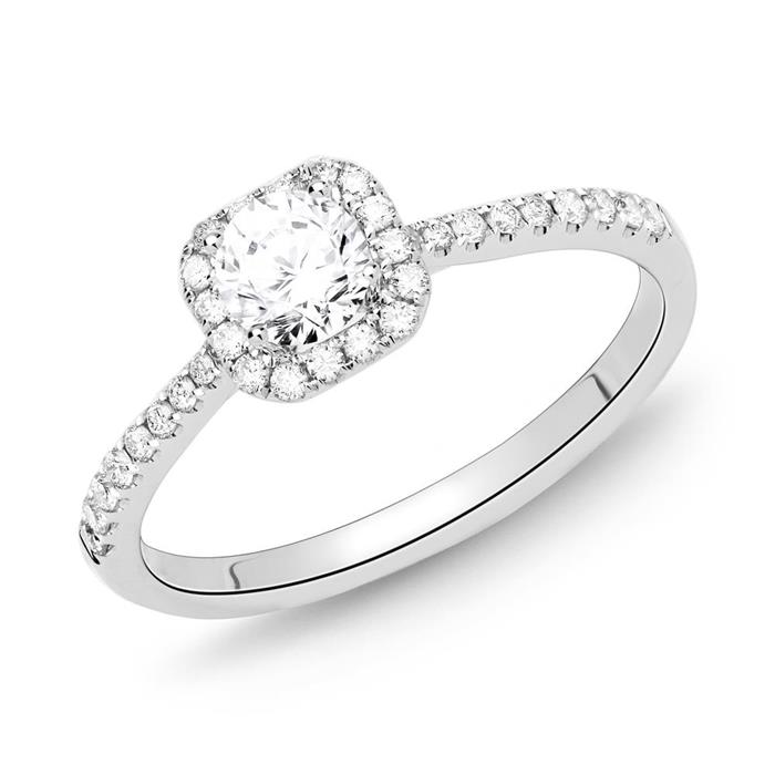 18ct white gold ring with diamonds