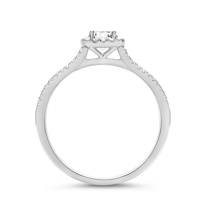 Ring 18ct white gold with diamonds