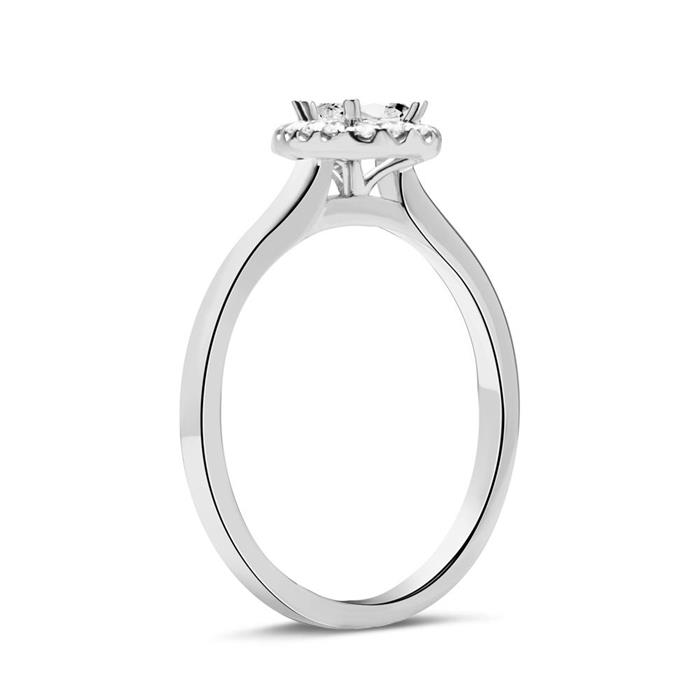 18ct white gold ring ladies with diamonds