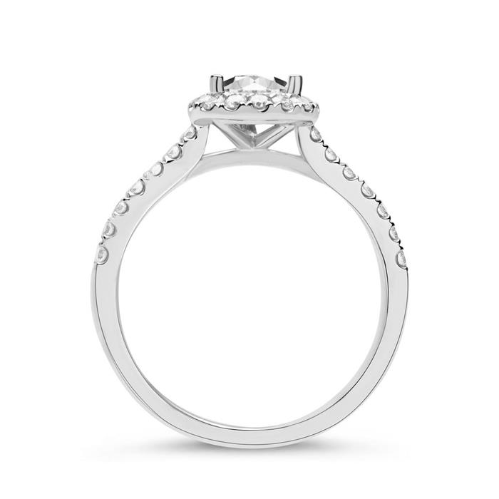 18ct white gold ring drops with diamonds