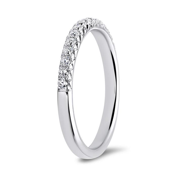 Ring 18ct white gold 19 diamonds