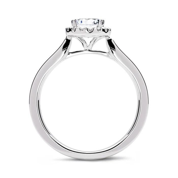 Ring 14ct white gold with diamonds