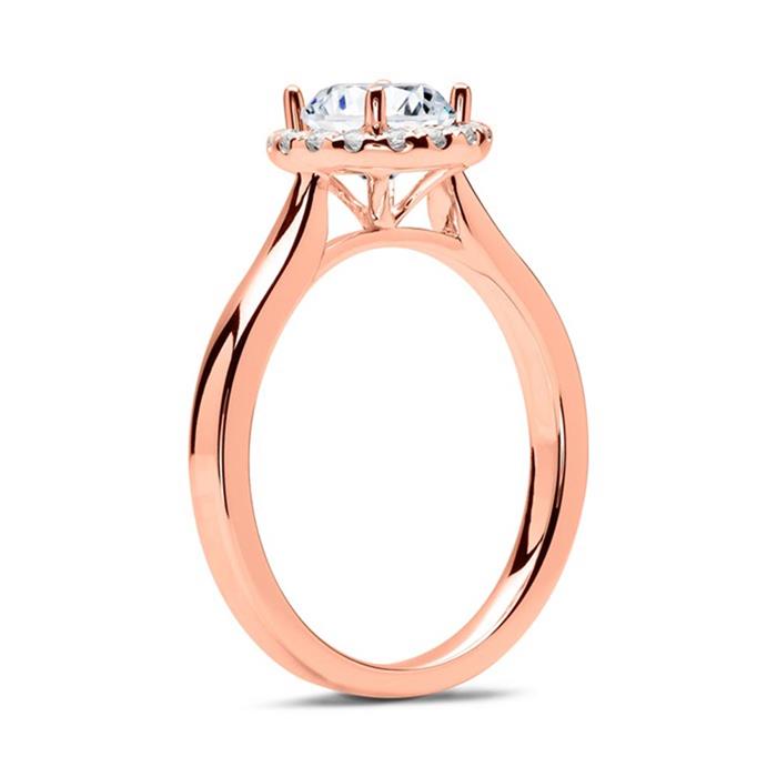 Verlobungsring 585er Roségold mit Diamanten