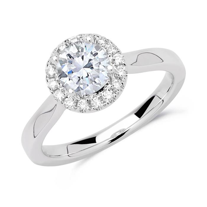 Engagement ring 18ct white gold with diamonds