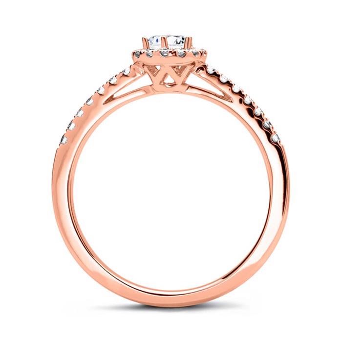 Verlobungsring 585er Roségold mit Diamanten