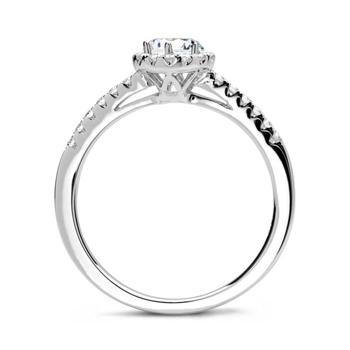 950er Platin Halo Ring mit Diamanten