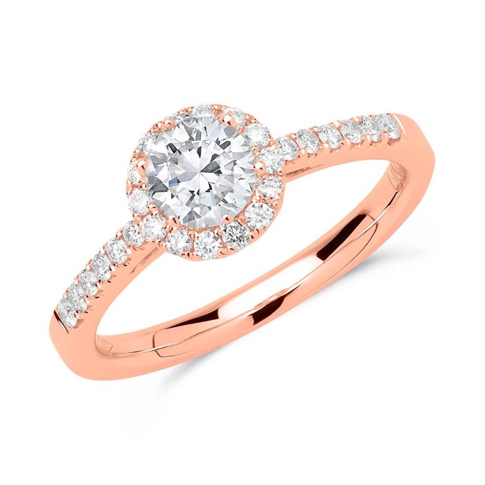 14ct Rose Gold Engagement Ring With Diamonds