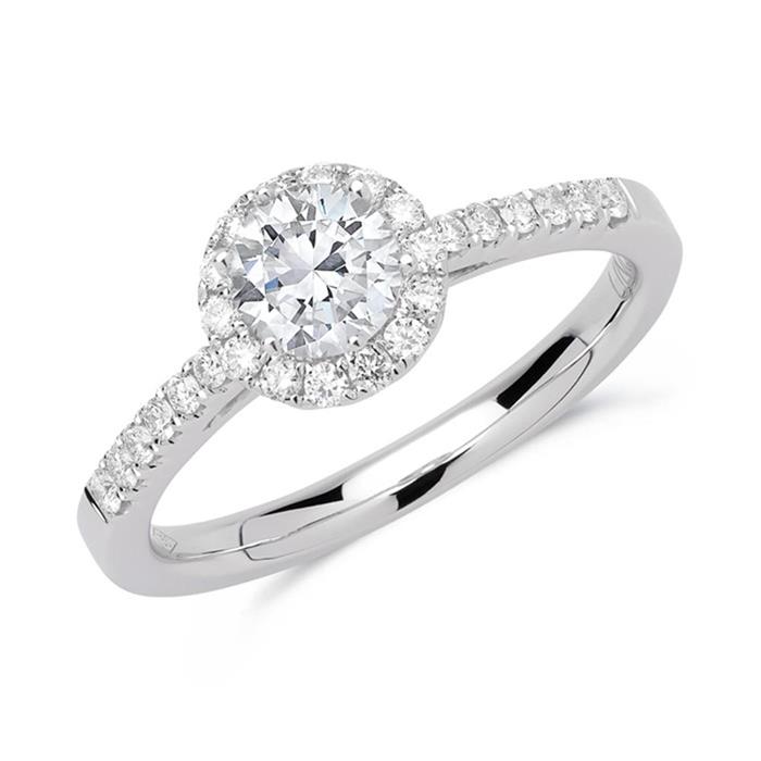 18ct white gold engagement ring with diamonds