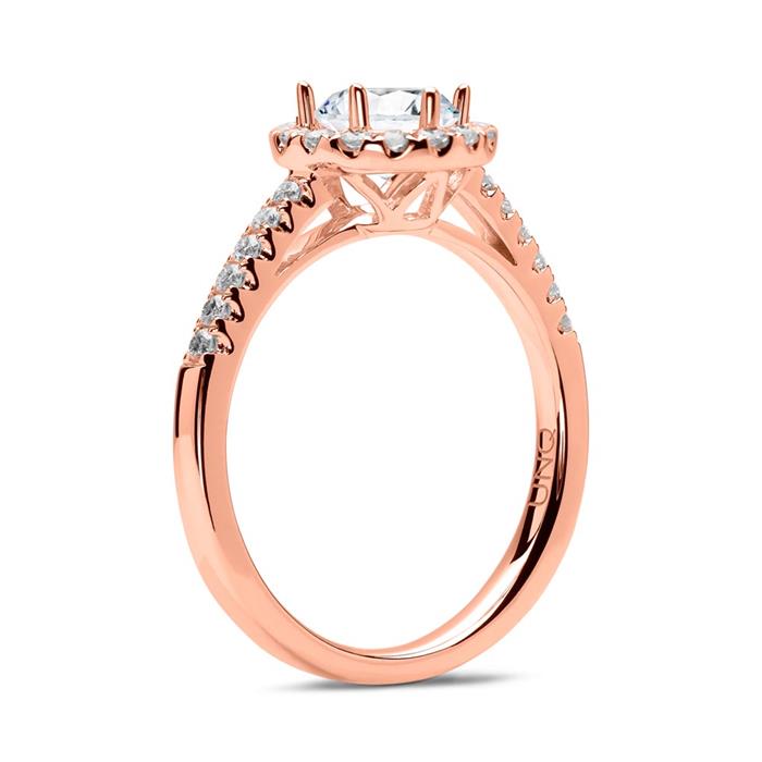 Diamond ring 18ct pink gold