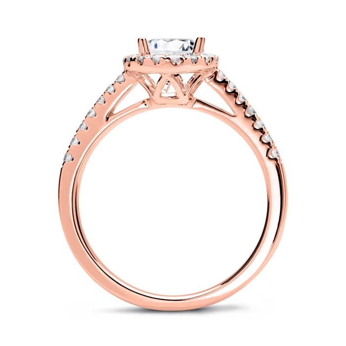 Engagement ring 14ct rose gold with diamonds