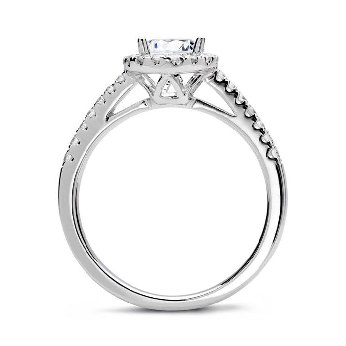 Engagement ring 14ct white gold with diamonds