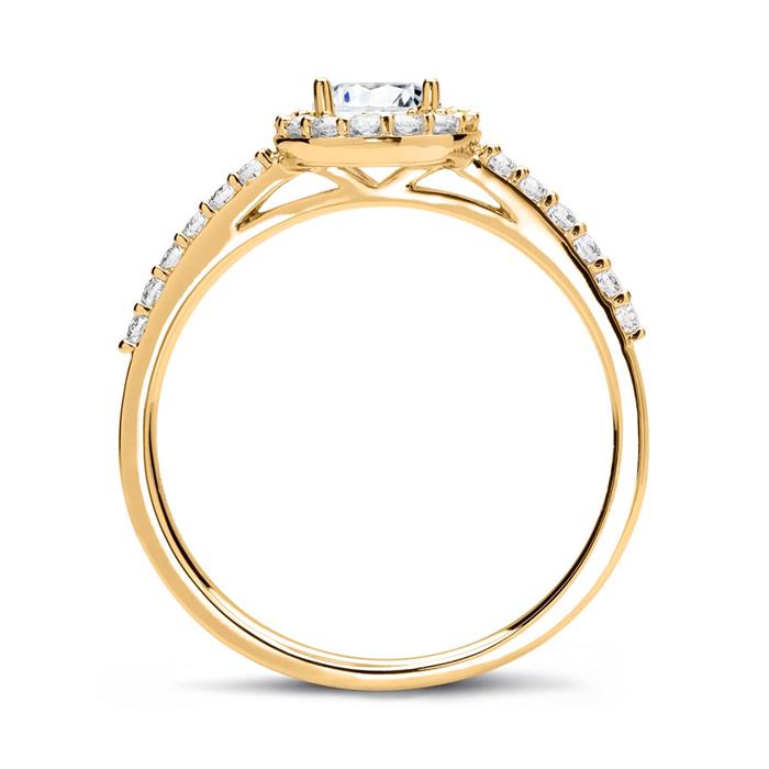 585er Gold Ring mit Brillanten