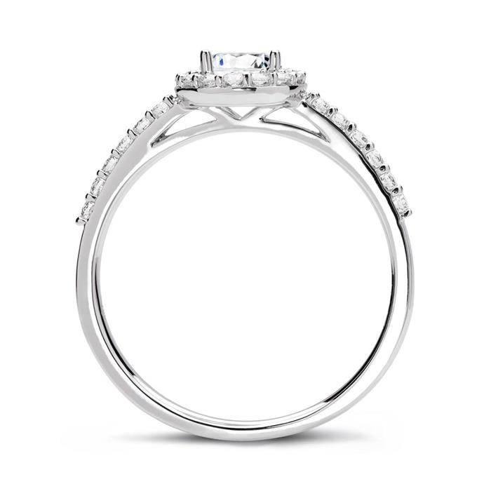 14ct white gold ring with diamonds