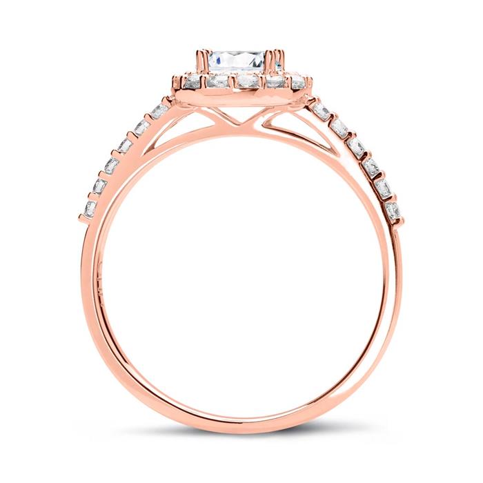 18ct rosegold engagement ring with diamonds