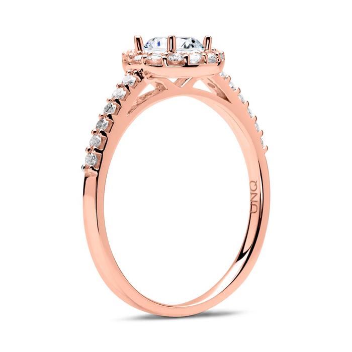 14ct Rose Gold Engagement Ring With Diamonds