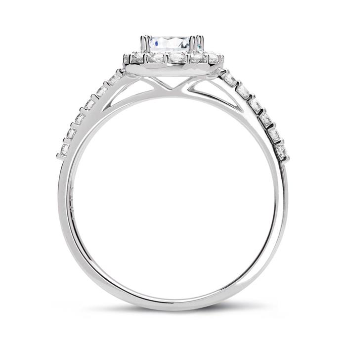 18ct white gold engagement ring with diamonds