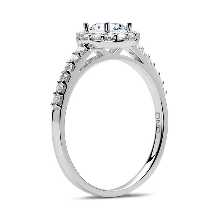 14ct white gold engagement ring with diamonds