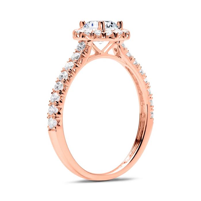 Verlovingsring 18 karaat roségoud met Diamanten