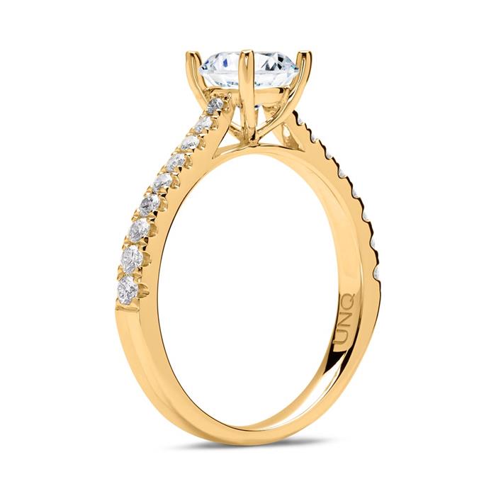 14ct gold engagement ring with diamonds