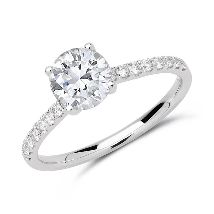 Engagement ring 18ct white gold with diamonds