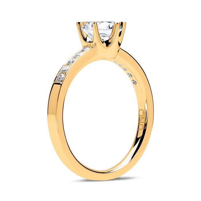 Ring 14ct gold with diamonds