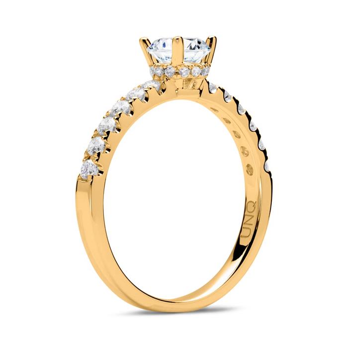 14 quilates anillo de oro con diamantes
