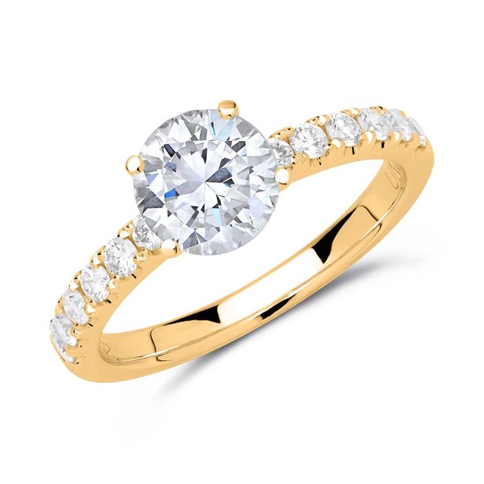 585er Gold Verlobungsring mit Diamanten DR0319-14KG