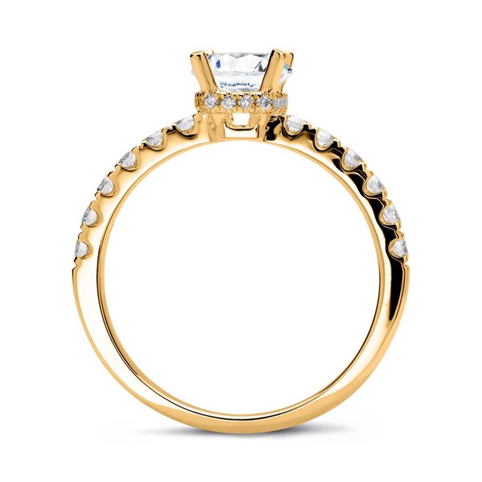 14ct gold engagement ring with diamonds