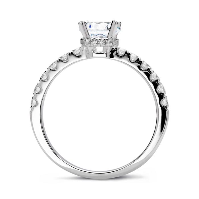 18ct white gold engagement ring with diamonds