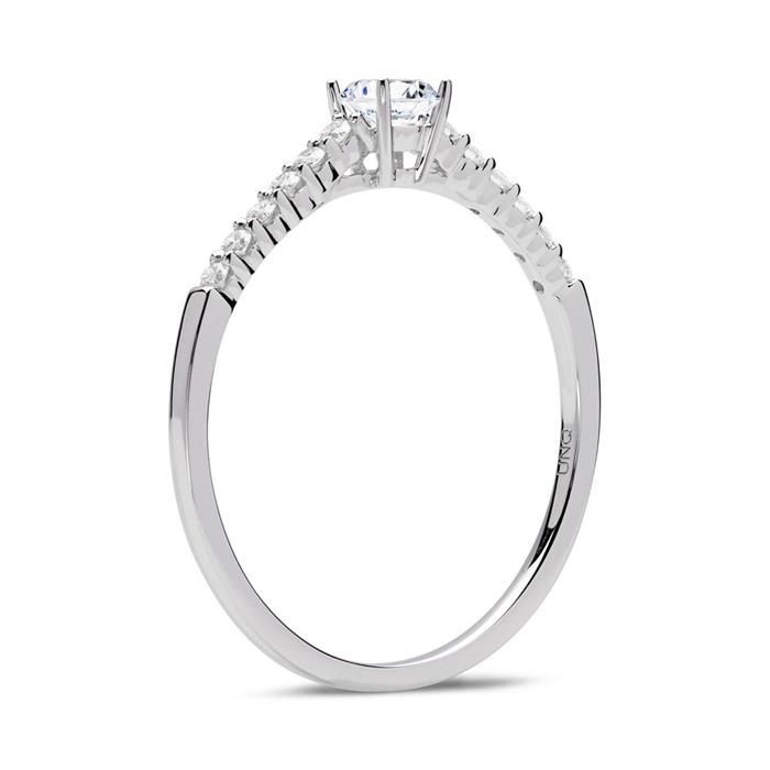 18 Karaat Witgouden Ring Met Diamanten