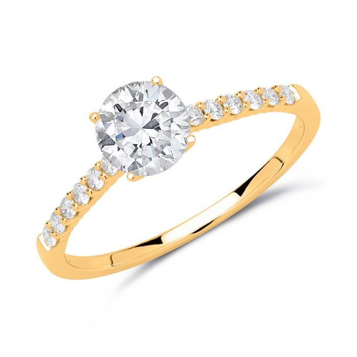 Verlobungsring 585er Gold mit Diamanten