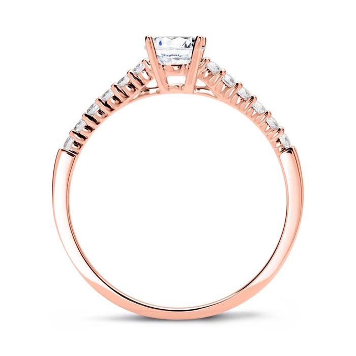 Engagement ring 14ct rose gold with diamonds
