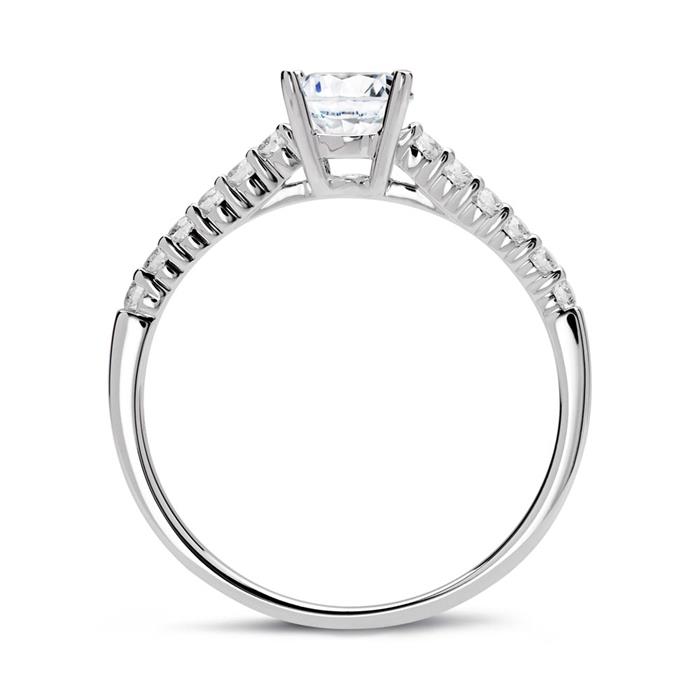 Diamanten ring 14 karaat witgoud