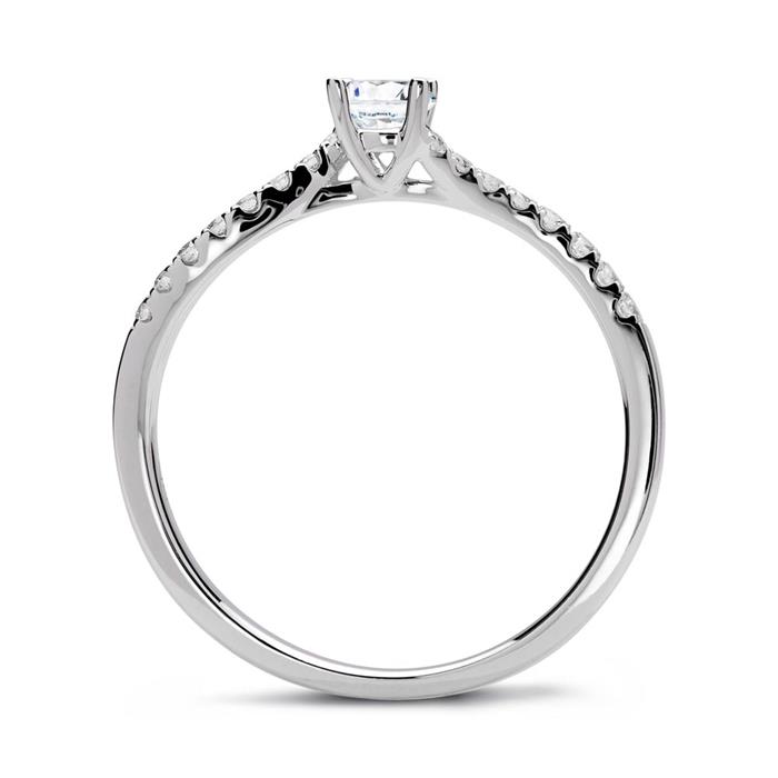 Ring 18ct white gold with diamonds