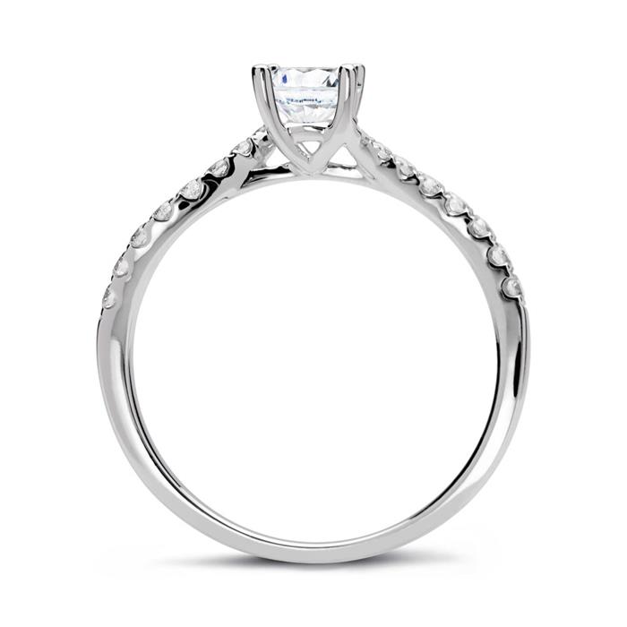 Engagement ring 18ct white gold with diamonds