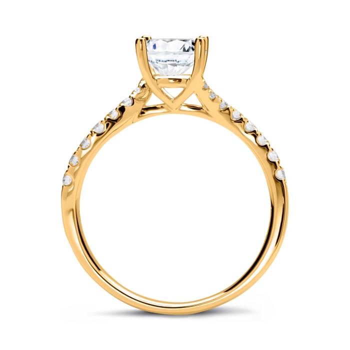 585er Gold Ring mit Diamanten