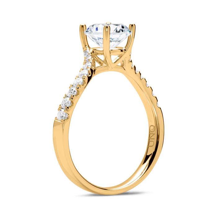 585er Gold Ring mit Diamanten