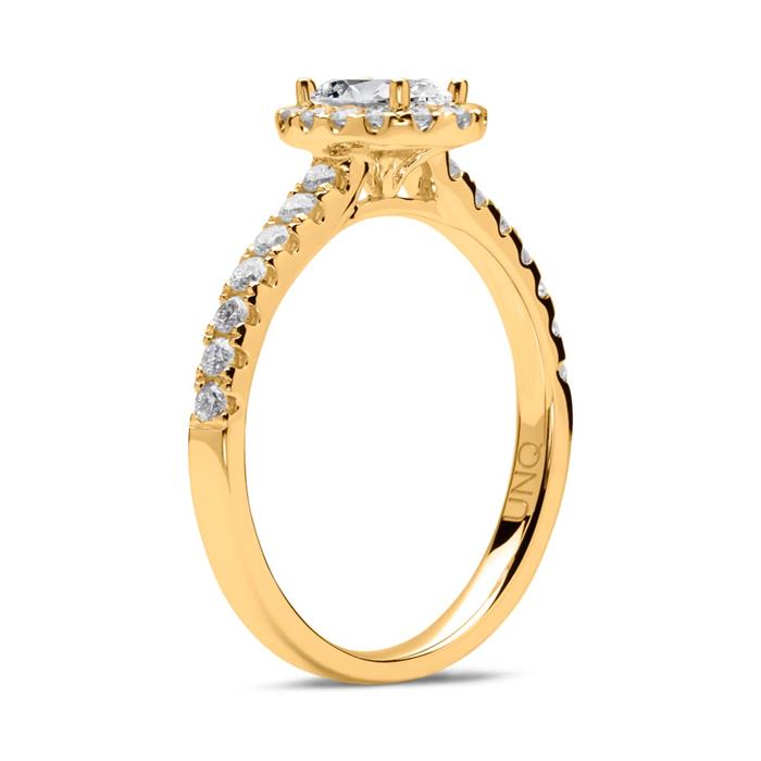 585er Gold Verlobungsring mit Diamanten