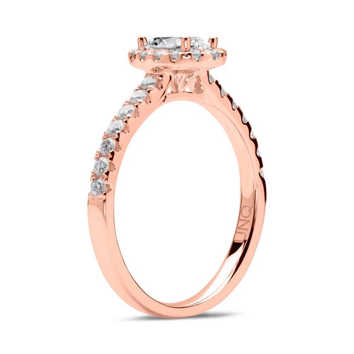 14ct rose gold engagement ring with diamonds