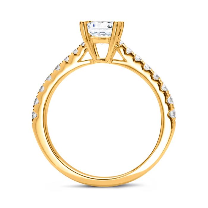 585er Gold Verlobungsring mit Diamanten