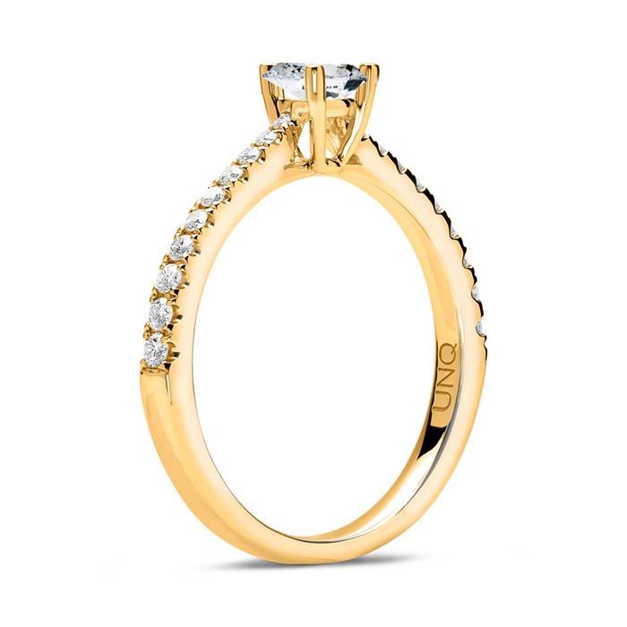 Ring 14ct Gold With Diamonds