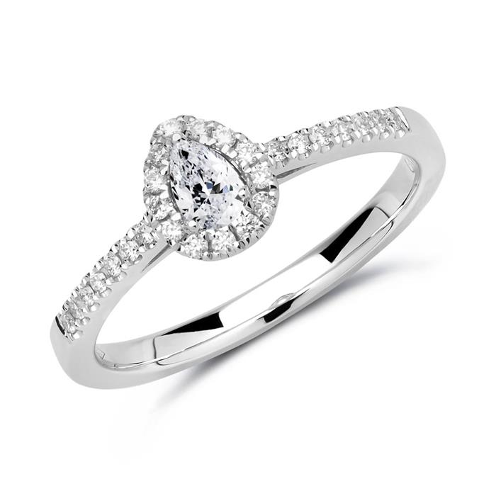 Ring 18ct white gold with diamonds