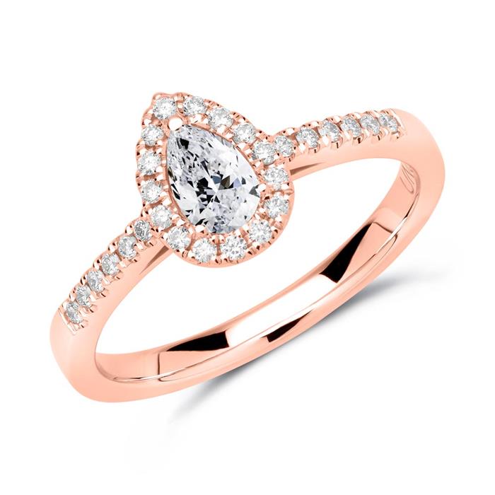 18ct rose gold ring with diamonds