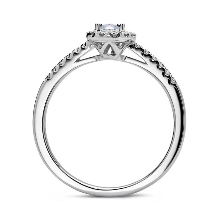 14ct white gold ring with diamonds