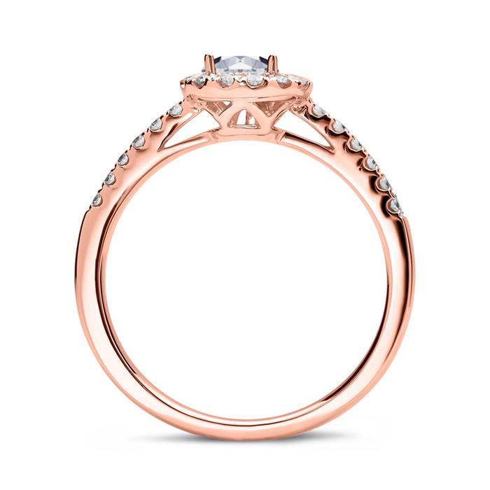 Verlobungsring 585er Roségold mit Diamanten