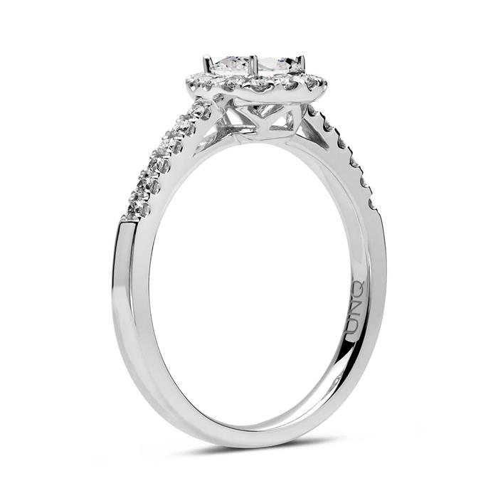 Engagement ring 14ct white gold with diamonds